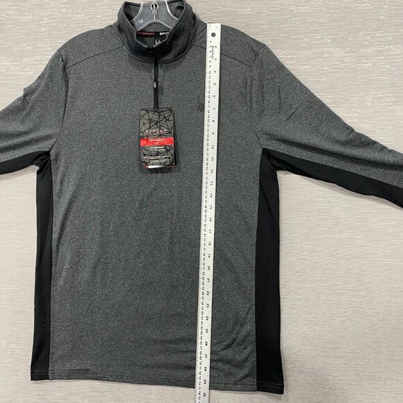SPYDER 1/4 Zip Pullover Shirt Mens Medium Grey Base Layer Quick Dry - Picture 10 of 13